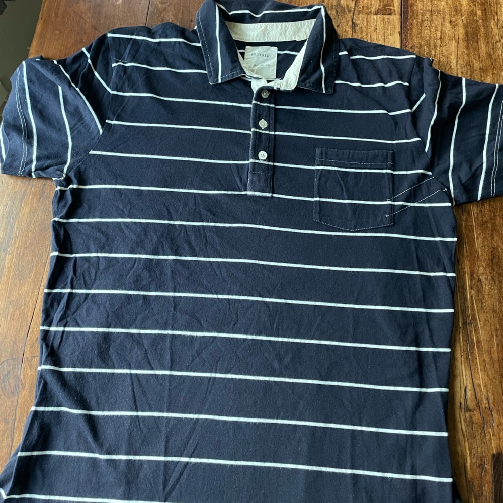 Navy Striped Men's Polo Shirt
